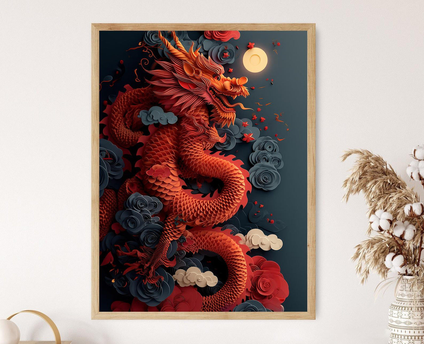 Affiche Dragon Chinois – Poster Art Print pour le Festival de Printemps