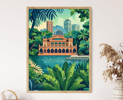 Affiche Manaus – Impression artistique de l'Opéra sur le fleuve Amazone