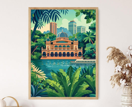 Affiche Manaus – Impression artistique de l'Opéra sur le fleuve Amazone