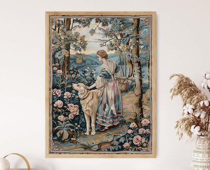 Affiche Tapisserie Aubusson – Art mural inspiré de la France pour salon ou bureau