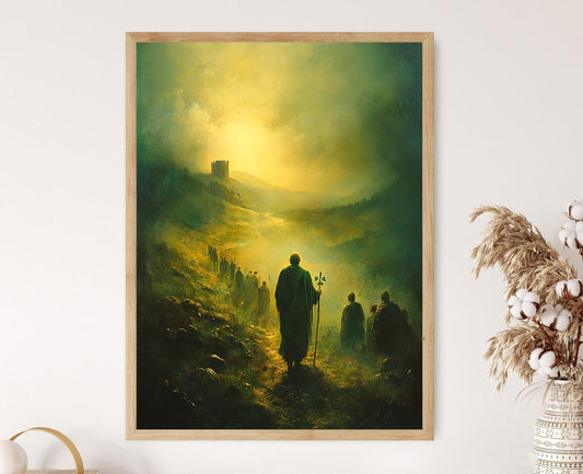 Affiche Saint Patrick à l'aube – Poster Scène Irlandaise Spirituelle