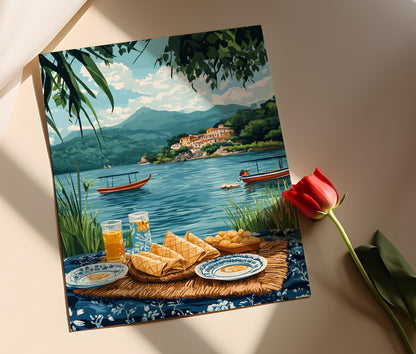 Affiche de Pique-Nique au Lac Pátzcuaro – Décor Culturel Mexicain