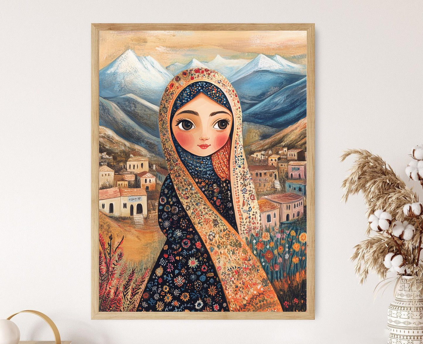 Affiche de Poupée Kurde Sulaymaniyah – Imprimé Art de Scène Villageoise