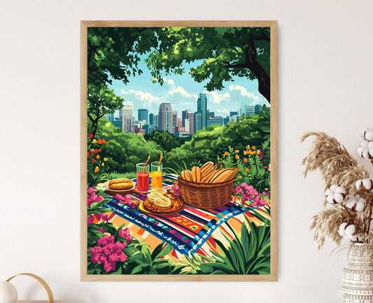 Affiche Picnic à Mexico – Art de Chapultepec pour Décor Resto
