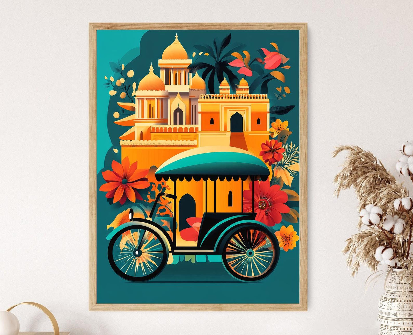 Affiche Rickshaw Indien – Poster Art Murale Punjabi Vectorielle