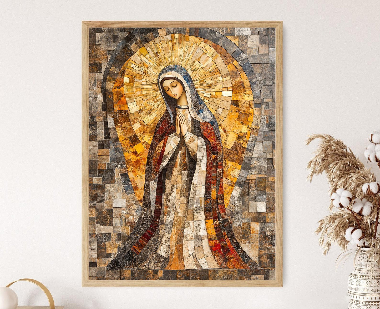 Affiche Vierge Marie – Poster Art Sacré en ambiance paisible