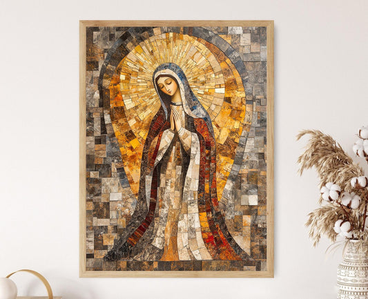 Affiche Vierge Marie – Poster Art Sacré en ambiance paisible