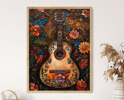 Affiche Guitarrón Exquise – Poster Art Print Instrument de Musique Mexicaine