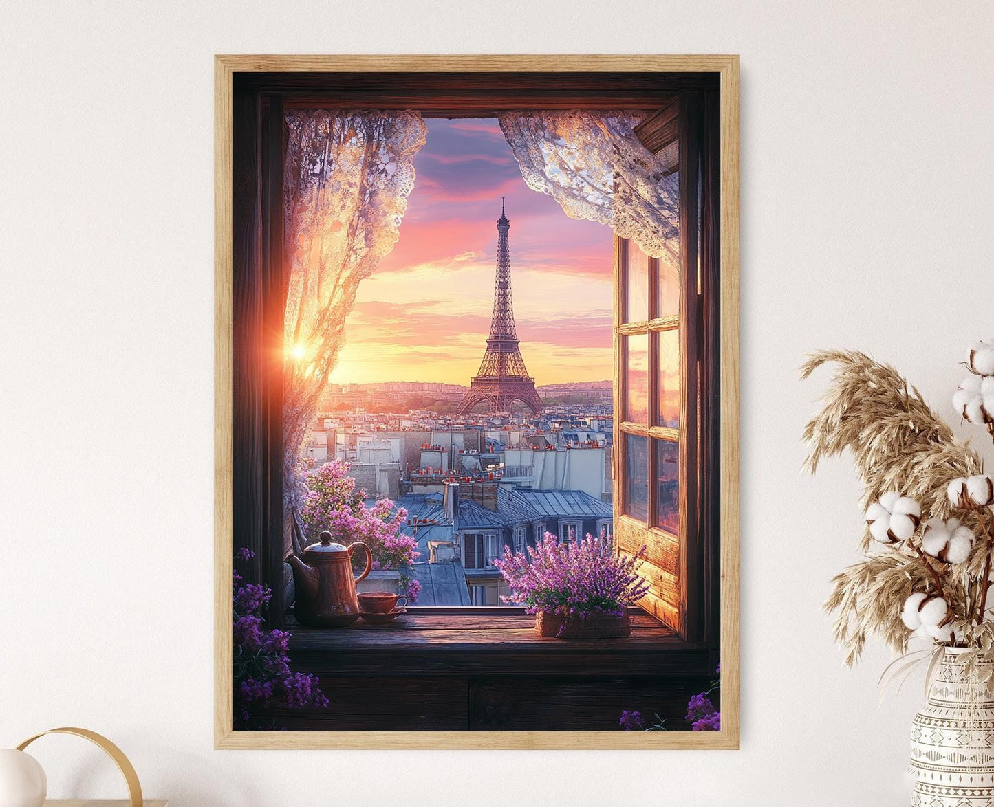 Affiche Parisienne Rétro – Poster Vue de la Tour Eiffel, Décor Français