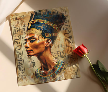 Affiche Nefertiti Majestueuse – Poster Œuvre Égyptienne Intricate