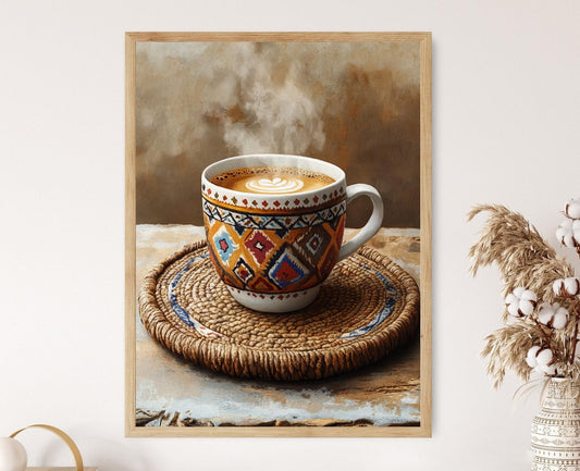 Affiche Art de la Tasse de Café Arménienne – Décor de Sous-verre Héritage