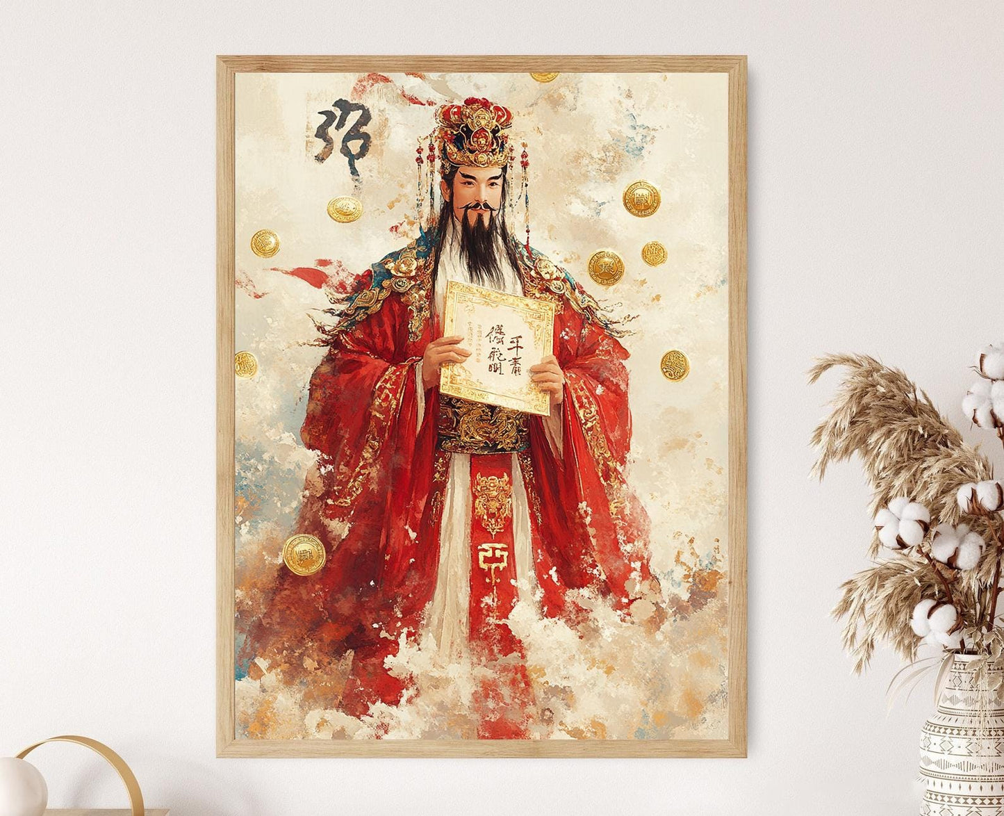 Affiche Caishen, Dieu de la richesse – Art chinois de prospérité