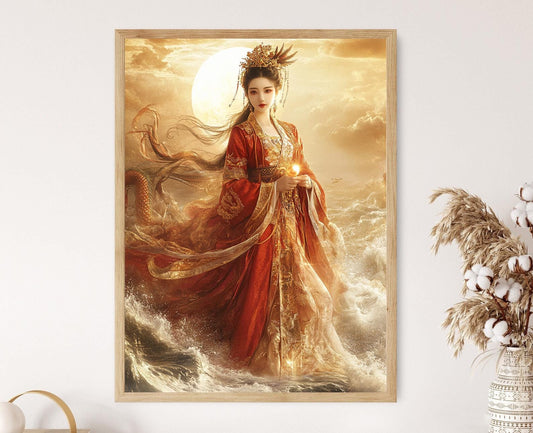 Affiche Mazu – Poster Art de la Déesse de la Mer et Protectrice des Marins