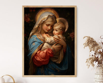 Affiche Renaissance – Poster Art chrétienne Madonna et Enfant