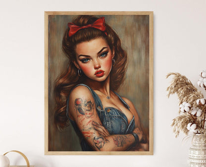 Affiche Rockabilly Vintage – Art de Pin-Up et Musique Rétro