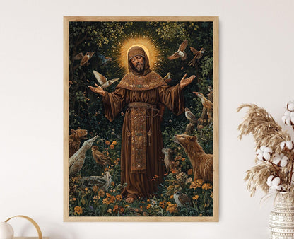 Affiche Saint François d'Assise – Poster Art Chrétien pour la Paix Spirituelle