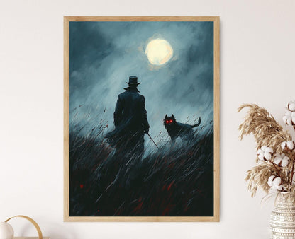 Affiche Sherlock Holmes – Poster Art Gothique Chien des Baskerville