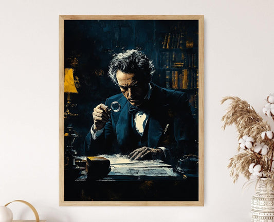 Affiche Détective Classique – Poster Art avec Sherlock Holmes et Loupe