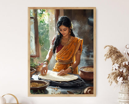 Affiche Art du Chapati – Poster Décor de Restaurant Indien