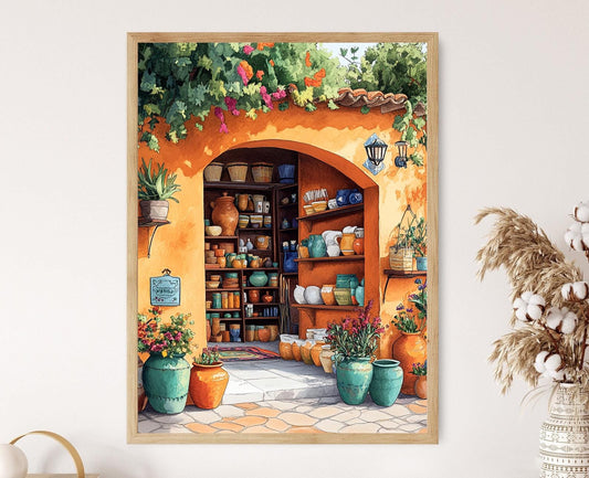 Affiche Art de la Poterie de Bermuda – Illustration de Céramiques Artisanales