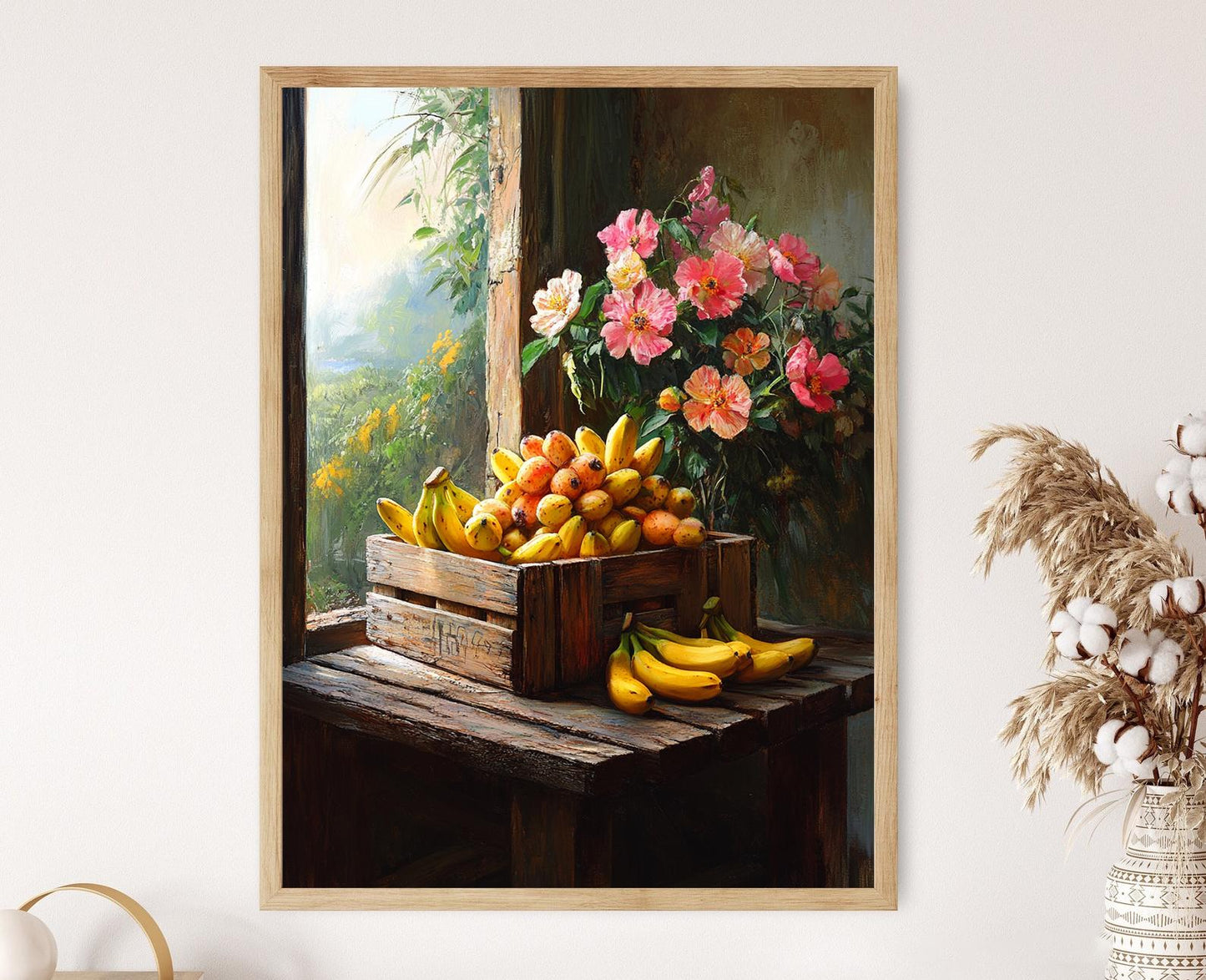 Affiche Décor de Ferme Brésilienne – Illustration de Caisse de Papayes