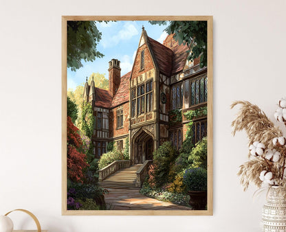 Affiche Tudor – Poster Art de l'Architecture Anglaise Élégante