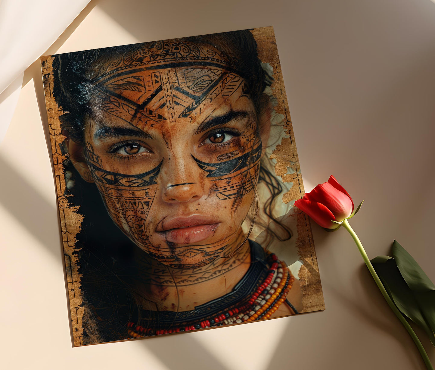 Affiche Moko Maori – Poster Art Tatouage Intricate et Culturel