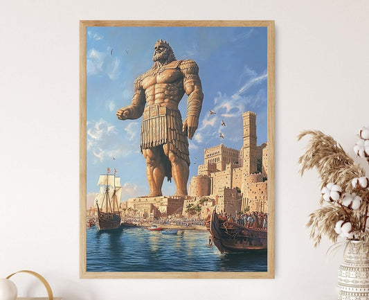 Affiche Colosse de Rhodes – Impression artistique de l'Antiquité