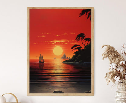 Affiche Mer Tranquille – Poster Art Pop Inspiré de Hiroshi Nagai