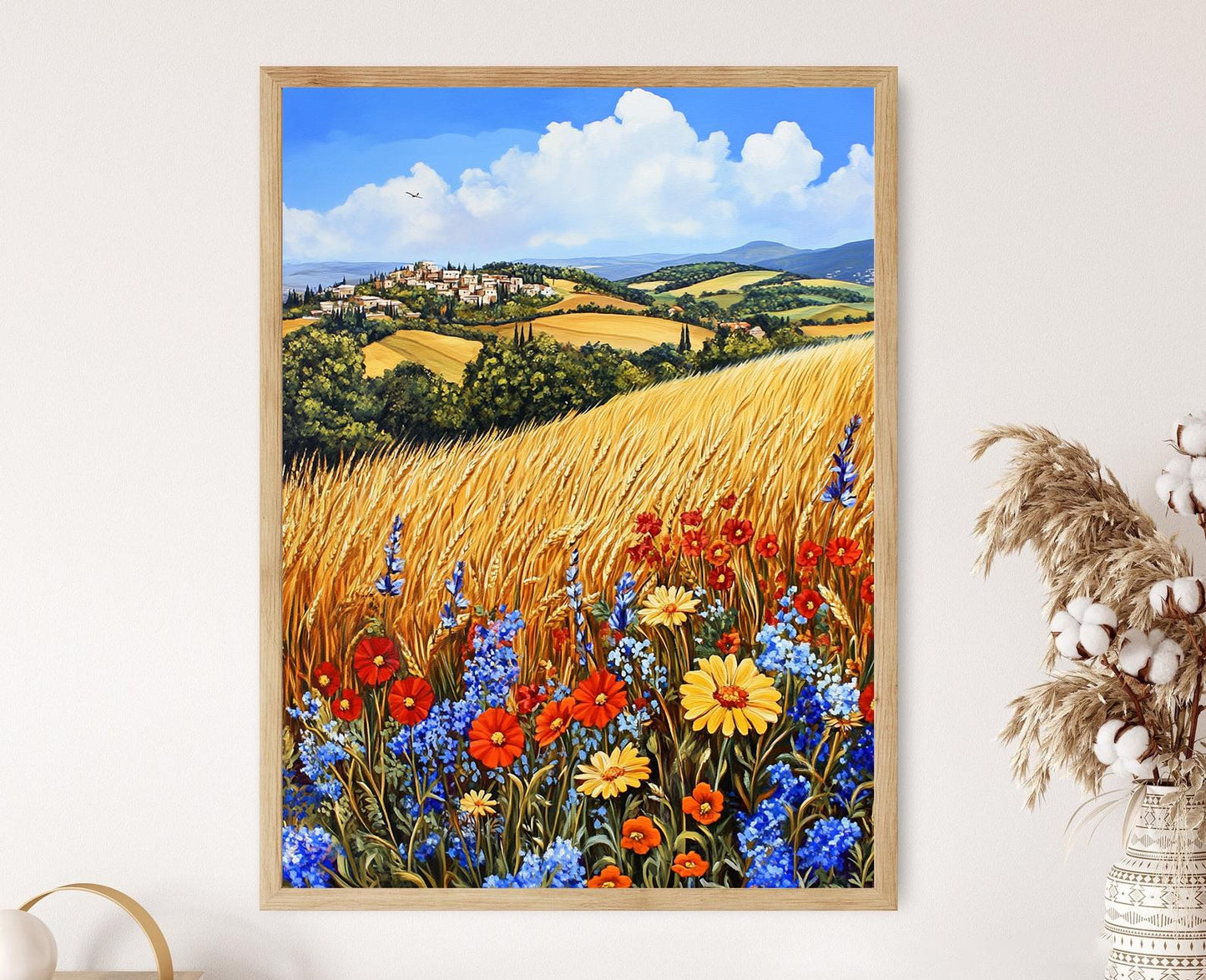 Affiche Campagne de Jenin – Poster Champs de Blé et Fleurs Sauvages