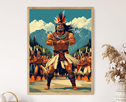 Affiche Haka Maori – Poster Art de la Danse Culturelle de Nouvelle-Zélande