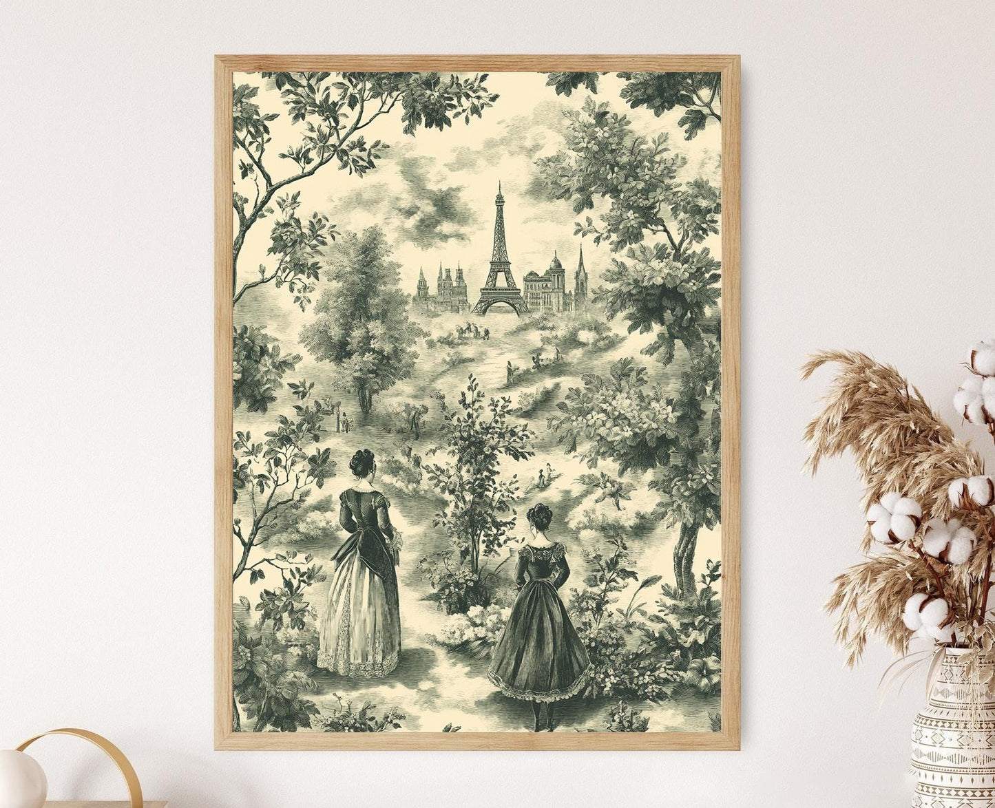 Affiche Toile de Jouy – Poster Élégant des Monuments Rococo de Paris