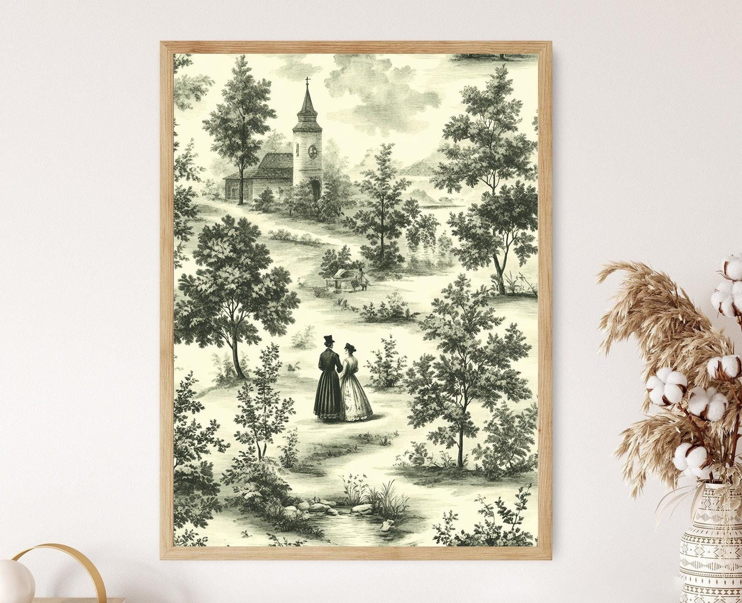 Affiche Toile de Jouy – Poster Campagne Française Vintage Bleu et Blanc