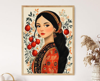 Affiche Femme Arménienne en Robe Traditionnelle – Art Yerevan Culture