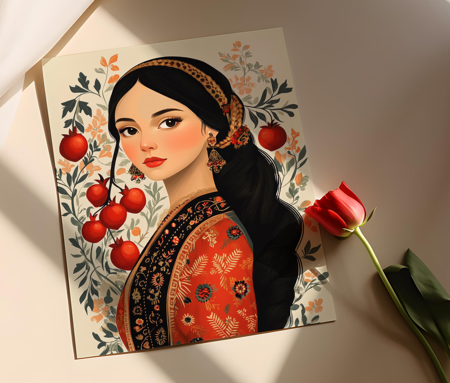 Affiche Femme Arménienne en Robe Traditionnelle – Art Yerevan Culture