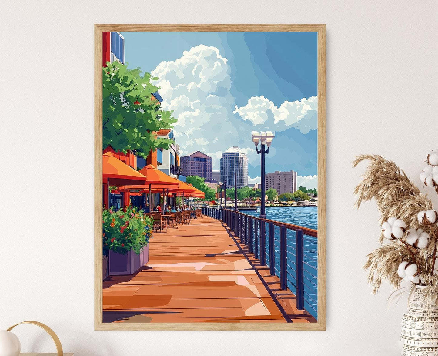 Affiche Wilmington Riverfront – Poster Scène Urbaine de Delaware