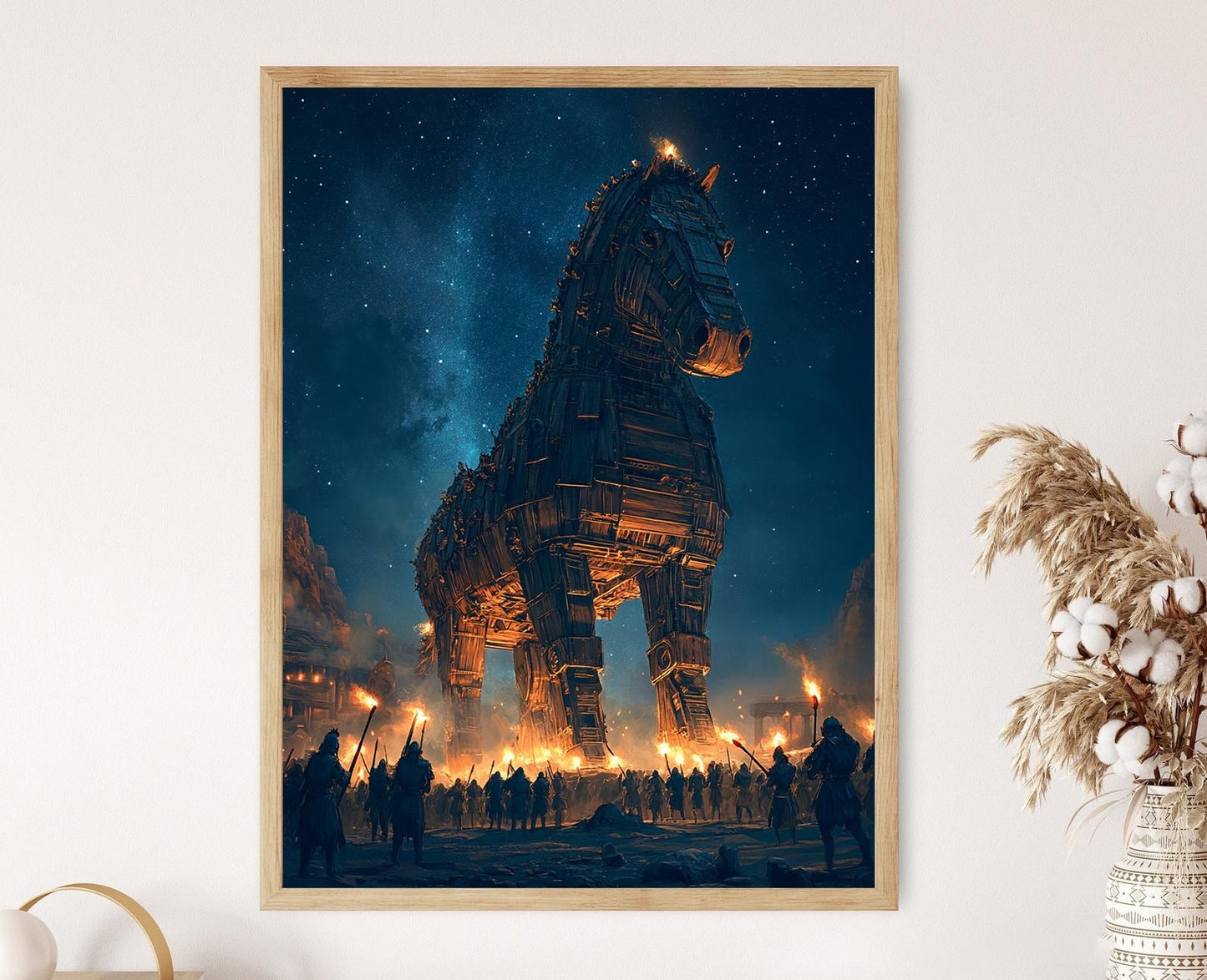 Affiche Cheval de Troie – Poster Nuit étoilée en mythologie grecque