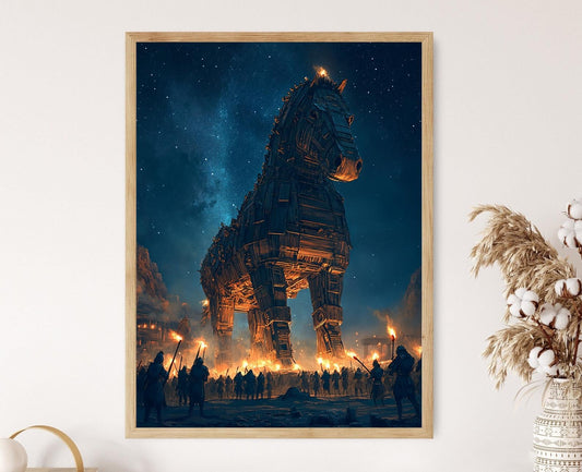 Affiche Cheval de Troie – Poster Nuit étoilée en mythologie grecque