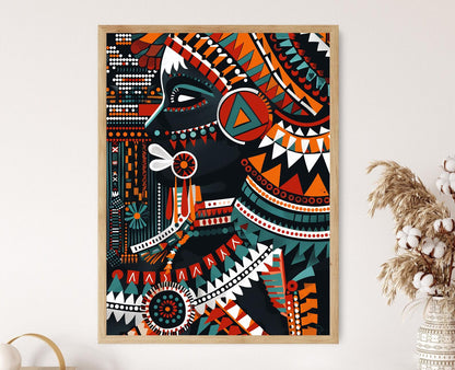 Affiche Art Zoulou – Poster Motifs de Perles Authentiques et Couleurs Vives