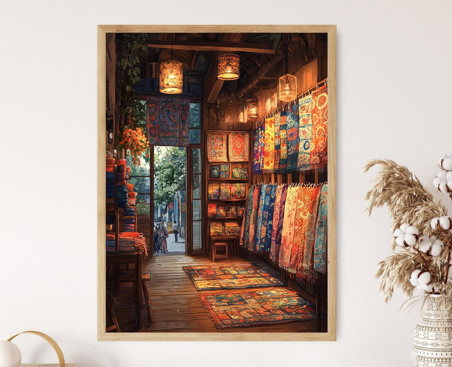 Affiche Kantha Nakshi de Dhaka – Poster Artistique Brodé