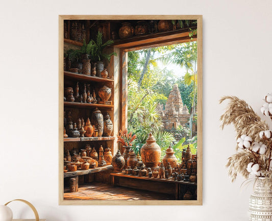 Affiche Sculpture Terracotta Comilla – Poster Décor Figurine en Argile