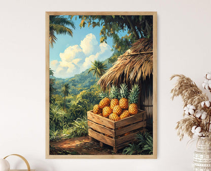 Affiche Ananas du Costa Rica – Impression Artisanal Rustic Farm