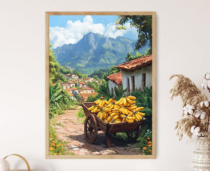 Affiche Roue de Fruits du Guatemala – Poster Artisanal Rustique
