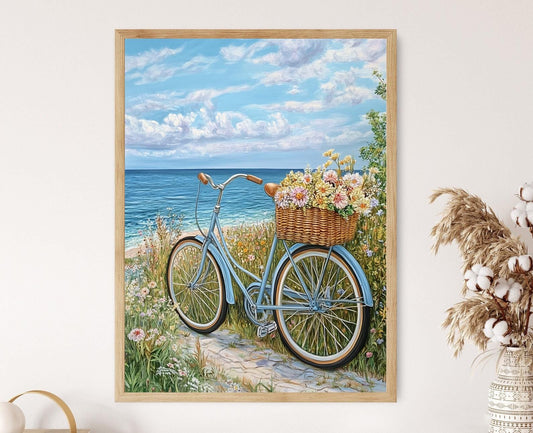 Affiche Martha's Vineyard – Poster Art du vélo côtier et fantaisie