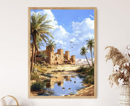 Affiche Oasis de Siwa – Poster Scène du Désert Égyptien
