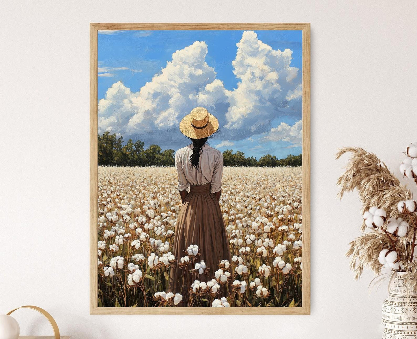 Affiche Champs de Coton en Alabama – Poster Paysage du Sud