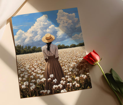 Affiche Champs de Coton en Alabama – Poster Paysage du Sud