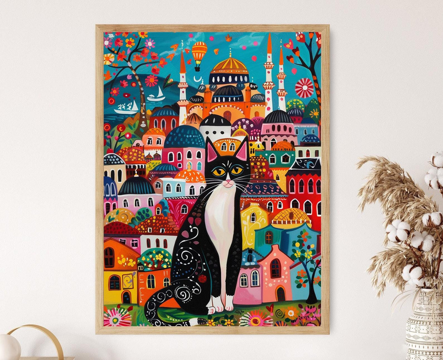 Affiche Chats d'Istanbul – Imprimé Artisanal Décor de Ville