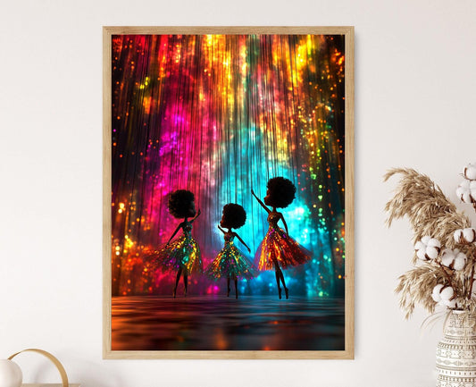 Affiche Marionnette Cosmique – Illustration Surréaliste Colorée