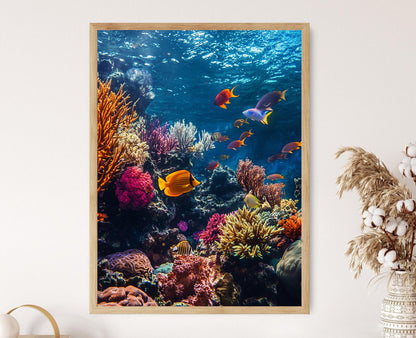 Affiche Récif Corallien des Fidji – Poster Art Marin Vibrant